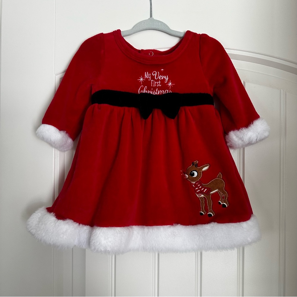 Rudolph - My First Christmas Dress - 9 Month